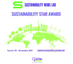 Sustainability Star Award:  Înscrieri până pe 30 noiembrie 2023